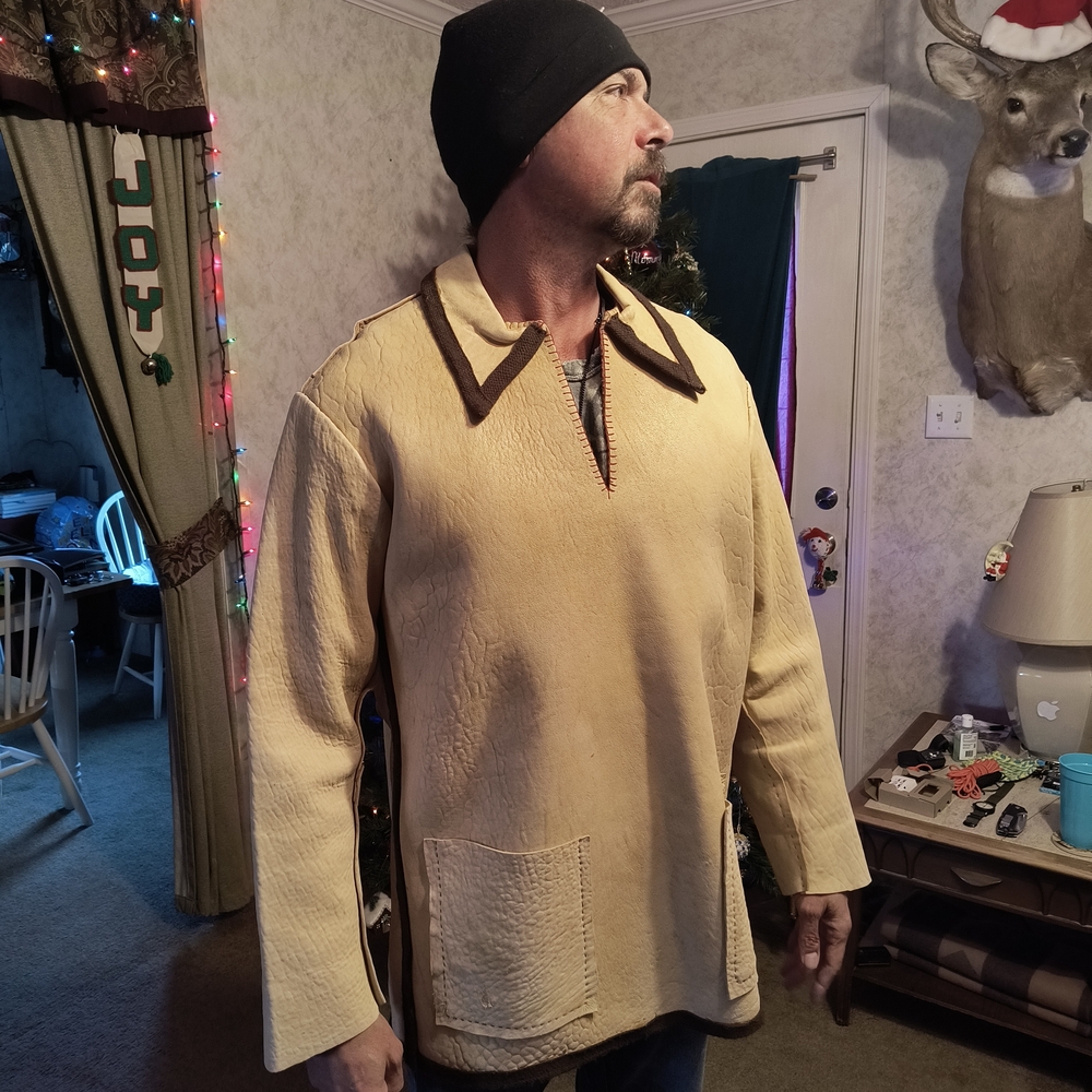 Tan Pullover Jacket with Brown Accents
